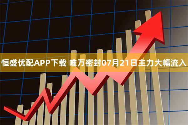 恒盛优配APP下载 唯万密封07月21日主力大幅流入